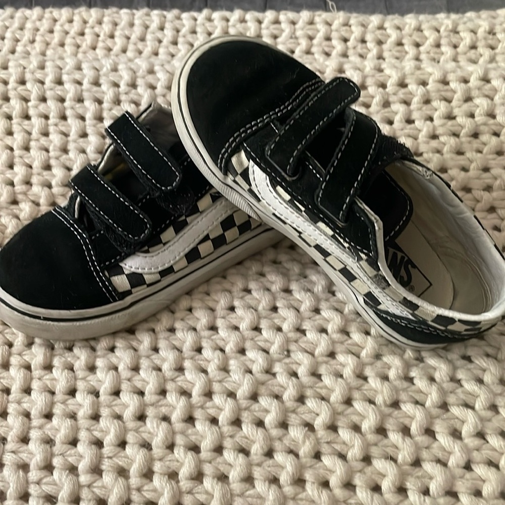 Checker Vans black and White Toddler 10T